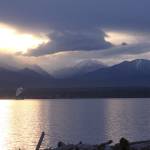 A look out over Admiralty Inlet on the west side of Whidbey Island on a gloomy January 2017 late afternoon reveals a peek at the Olympic mountains, the source of the area&rsquo;s rain shadow. Photo by Ron Newberry/Whidbey News-Times.