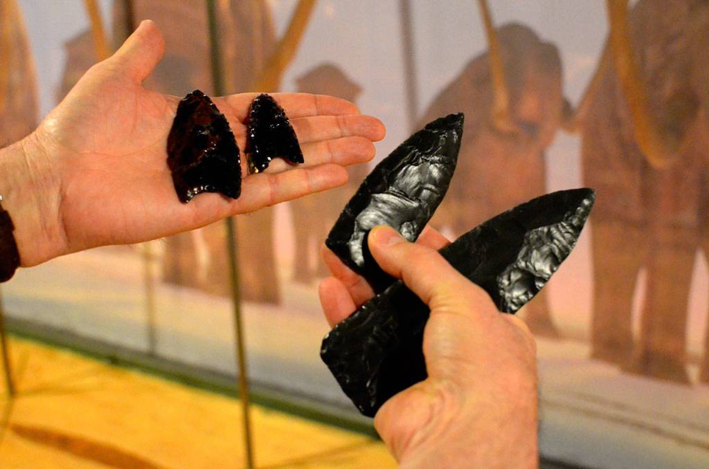 Justin Burnett/The Record &mdash; Reproductions of stone points that humans would have used on Whidbey between 10,000 and 12,000 years ago will be part of a new exhibit on the Ice Age at the Island County Historical Society&rsquo;s museum in Coupeville.