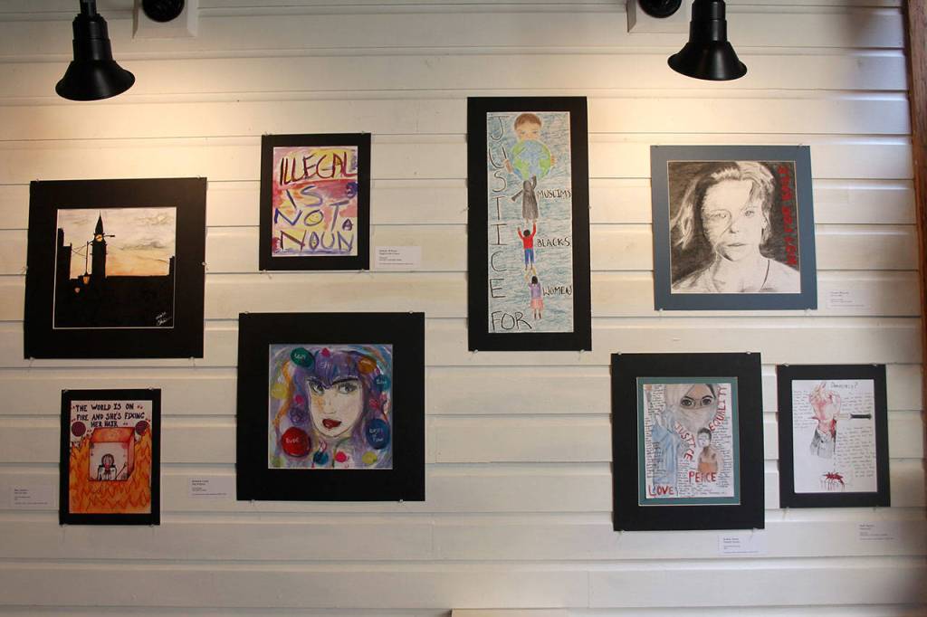 Kyle Jensen / The Record &mdash; Pieces made by students will hang on the Bayview Cash Store walls until May 26.