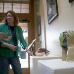 Kyle Jensen / The Record &mdash; Organizer Julie Glover (left) and Goosefoot Director of Programs Marian Myszkowski (right) discuss student sculptures.