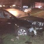 Contributed photo &mdash; The 16-year-old car thieves crashed a 2007 Hyundai while trying to elude police.