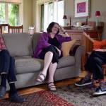 Kyle Jensen / The Record &mdash; Willeford (left), Taylor (center) and Lindsay (right) discuss potential startups that South Whidbey needs, such as an organization that better connects the residents of the island and one that promotes diversity.