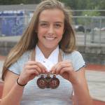Evan Thompson / The Record &mdash; South Whidbey junior Sophia Nielsen earned state medals in three of her four events.