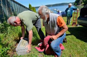Headstone of Honeymoon Bay’s namesake is relocated to area clubhouse