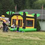 Contributed photo &mdash; A bouncy house was stolen from Wellington Day School&rsquo;s property last week. It was found on Monday by South Whidbey Parks and Recreation District Groundskeeper Tom Fallon near Trustland Trails.