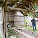 Photo by Megan Hansen/Whidbey News-Times                                Ebey&rsquo;s Reserve Preservation Coordinator Sarah Steen describes the work to be done on the Pratt equipment shed during the Preservation Field School.