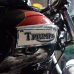 Kyle Jensen / The Record &mdash; Brown&rsquo;s 1973 Triumph Trident only needs a quick dusting off before the car show on July 8.