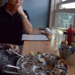 Kyle Jensen / The Record &mdash; A selection of oysters from Puget Sound is served.