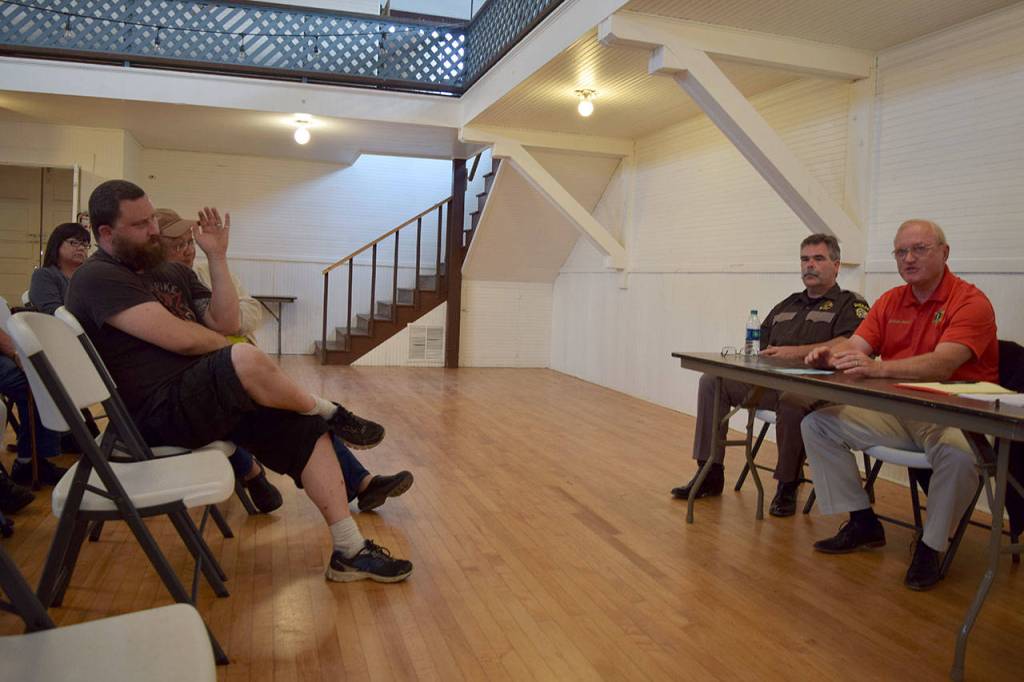 Kyle Jensen / The Record &mdash; The crowd asked why arrests haven&rsquo;t been made, despite what they say is pretty clear evidence of drug dealing. Police encouraged the neighborhood to call about any suspicious activity and actively keep an eye on the residence.