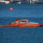 Steve Huff, driving Agitator, heads out to the coure Saturday. (Photo by Jill Andrews)