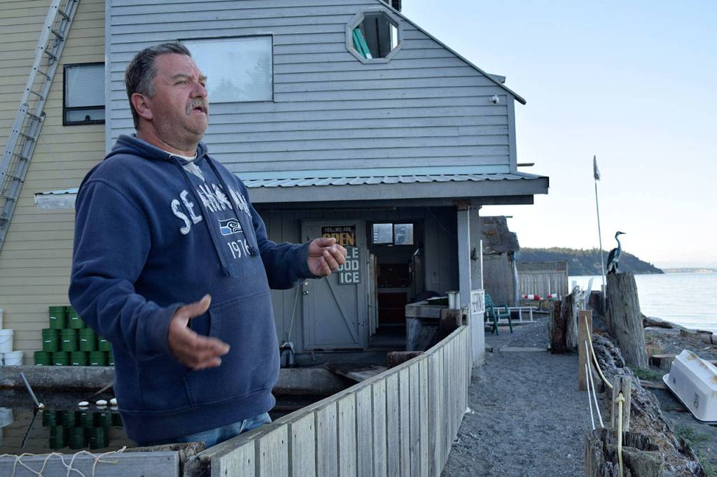 Kyle Jensen / The Record &mdash; Cooper discusses the ups and downs of the business as it coincides with coho salmon populations. The last two years have been pretty poor for coho, so business has been slow. 2015 was the last big year.