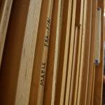 Kyle Jensen / The Record &mdash; A stack of labelled wood waits to be used in Christy and Bruce Schwager&rsquo;s studio.