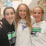 Evan Thompson / The Record &mdash; South Whidbey&rsquo;s swim team will compete throughout the season alongside Kamiak High School in a cooperative agreement that was formed in 2015. The swimmers are, from left to right: Katie Zundel, Ally Lynch and Ashley Lynch.