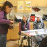 Evan Thompson / The Record &mdash; Marie Bergstrom, a member of the Whidbey Watershed Steward&rsquo;s board, taught volunteers about the anatomy of Pacific Salmon during a training session on Sept. 16.