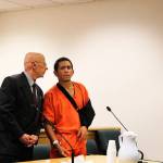 Jessie Stensland / Whidbey News Group                                Nathan Paul Trujillo appears in Island County Superior Court Monday, July 24. He pleaded not guilty to kidnapping in the first degree. Trujillo was shot and wounded by a police officer July 11 when he refused to drop a gun he allegedly used to threaten a woman.