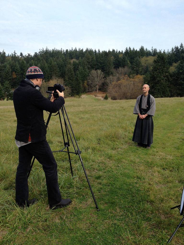 Aimie Vallat photo &mdash; Thriving Communities shoots a documentary on Enso House, the hospice facility in Freeland.