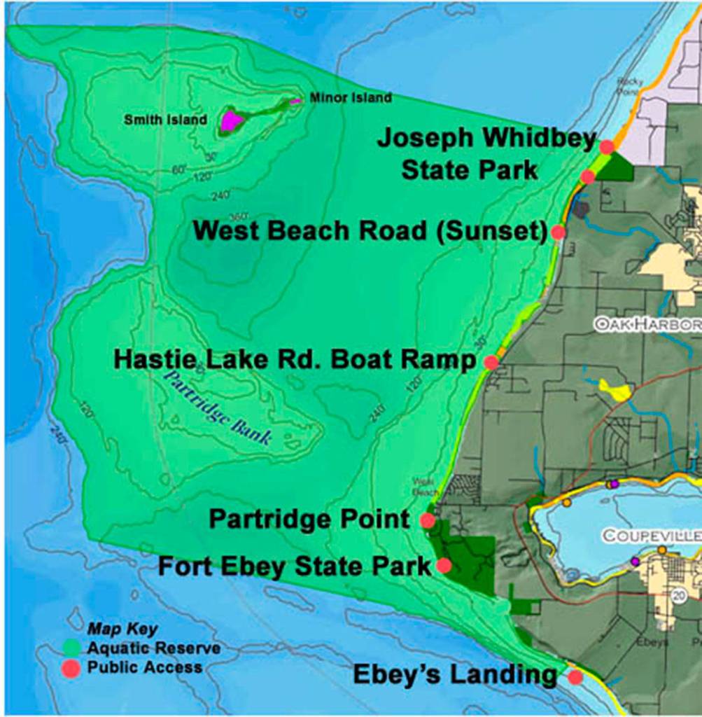 Contributed photo  The aquatic reserve stretches from Whidbeys western shores past Smith and Minor Islands.