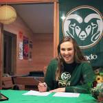 Heather Collins photo  Mackenzee Collins signed her letter of intent to play for Colorado State University this past week. Collins, a senior at South Whidbey High School, was the Cascade Conferences defensive player of the year in 2017.
