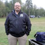 Evan Thompson / The Record  South Whidbey High School Athletic Trainer Nathan Welever was never far from the football practice field. He is available for practices as much as his work schedule allows.