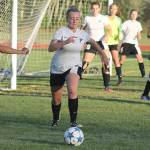 Evan Thompson / The Record  South Whidbey junior defender Maddy Drye stops an attack by a Kings player during a match on Sept. 14. The Falcons are leaving the Cascade Conference to form a new 1A-only league with four other schools, beginning in the fall of 2018.