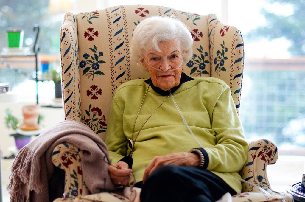 Justin Burnett / The Record  Theo Wells chats with The Record Feb. 9, three days before the day she selected as her last.