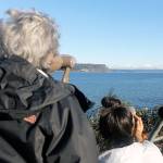 Evan Thompson / The Record  Users of the new telescopes at Boy and Dog Park can see across Saratoga Passage to the Cascade Range. They can also observe marine life, whales and fishing boats. At nighttime, moonscapes and the Northern Lights can also be visible.