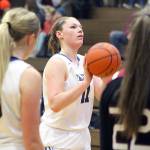 Evan Thompson / The Record  South Whidbey sophomore post Lexi Starets-Foote prepares to shoot a free throw. Starets-Foote has taken on a bigger role after senior Mackenzee Collins was sidelined with an injury.