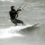 Evan Thompson / The Record  Steve Boyle charges across Useless Bay during a windy day on Dec. 28.