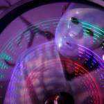 Aaliyah Kois photo  The exhibit, organized by South Whidbey artist KeKe Cribbs, encourages guests to toy with lights, props and darkness to snap creative photos. This photo, using projected lights and a bicycle wheel, was captured by 11-year-old Aaliyah Kois.