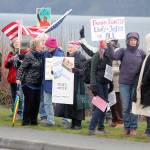 Political demonstration draws hundreds