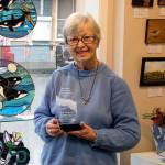 Jill Hein photo  Coupeville resident Sandy Dubpernell holds her Jan Holmes Island County Volunteer of the Year award plaque.