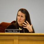 Planning Commission member Tracy Gilroy speaks during a meeting on Monday. The commission voted to approve amendments made in response to a settlement agreement between Island County and the Whidbey Island Environmental Action Network. Photo by Laura Guido/Whidbey News-Times