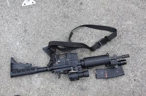 Photo provided                                A evidence photo taken by police shows a deputys AR-15 rifle that was involved in a police-related shooting on North Whidbey in September.