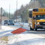 Evan Thompson / The Record  Highway 525 was cleared of snow from Clinton to Freeland by the Washington Department of Transportation. Island County Public Works tackled other high volume roads around South Whidbey, but could not get to them all. School was also delayed by two hours.
