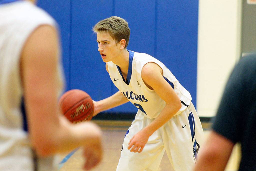 Evan Thompson / The Record  Junior Kody Newman was the Falcons second leading scorer and was named first-team all-Cascade Conference.