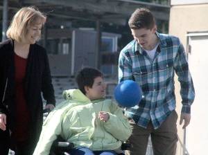 SWHS seniors help lead special needs students in PE class