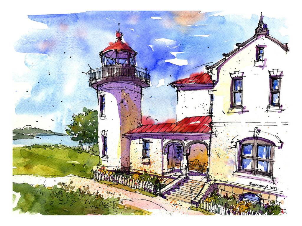 Mike Burroughs sketch of Admiralty Lighthouse. Photo provided