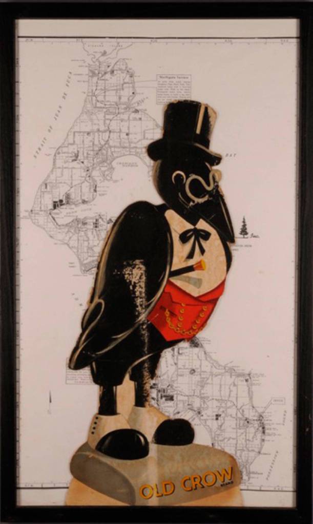 The Old Crow Bourbon symbol is superimposed over a map of Whidbey Island. Photo provided.