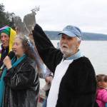This is the most kid-centric parade Ive ever seen and the biggest ever, declared Howard Garrett, a whale activist dressed as an orca. Beside him are Susan Berta and rainbow jester and emcee Jim Freeman. This is the 15th year Orca Networks event educated the public about the gray whale Sounders that feed on ghost shrimp in the mudflats of Whidbey and Camano Islands for about six weeks from March to May.