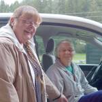 Whidbey Veterans Resource Center volunteer Kat Ersch, left, drove Erma Aldous of Clinton to a meeting of the centers womens support group at the American Legion Post in Bayview. Aldous is a World War II veteran who served with the Navy Hospital Corps. Joan Soltys photo