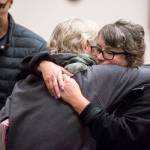 Andy Bronson / The Herald                                Tiffany Ferrians (right) hugs Tamara Fralic after two former Island County corrections officers, Mark Moffit and David Lind, were sentenced at Whatcom County Courthouse in the death of Keaton Farris on Tuesday in Bellingham. Ferrians is Farris mother. Fralic is Farris aunt.