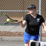 South Whidbeys Oliana Stange helps her team defeat Coupeville, which is coached by her father Ken Stange.(Photo by John Fisken)