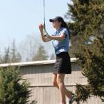 Tori Schuller follows her opening tee shot Wednesday.(Photo by Jim Waller/Whidbey News Group)