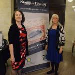 After three years of exhaustive research, Kellen Diamanti (left) and Deborah Fisher of Coupeville were part of history May 1 at the Smithsonian National Postal Museum where they were featured guests and autographed their book, Stamp of the Century. Photo provided by Michael Hotovy/USPS
