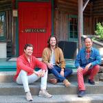 Photo by Rick Chapman                                New owners of Central Whidbeys historic Captain Whidbey Inn are, from left, Matt French, his brother, Mike, and Eric Cheong. The three take a break on the inns porch. For the full story, see page A9 of todays Whidbey News-Times