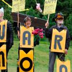 Saturday will be the fourth year local demonstrators plan to swarm the Bayview Park & Ride as part of a worldwide demonstration. Photo provided