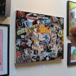 Marian Myszkowski, program and fund director of Goosefoot, looks over some of the pieces hanging on both floors of the Hub gallery in the Bayview Cash Store. The show is up until June 11. Photos by Patricia Guthrie/Whidbey News Group