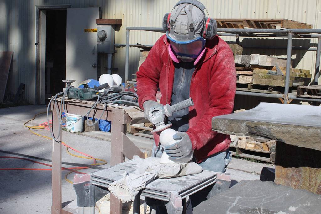 At Freeland Art Studios, more than a dozen artists have created workspace in the old warehouse. Many work with large, heavy material, such as sculptor Sue Taves who creates outside when weather permits.