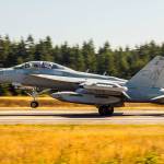 Navy photo.                                An EA-18G Growler pilot practices aircraft carrier landings at Outlying Field Coupeville.