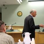 Photo by Jessie Stensland / Whidbey News Group.                                Attorney Charles Hamilton speaks to the jury while his client, Jeromy Ladwig, looks on. Ladwig was convicted of vehicular homicide.